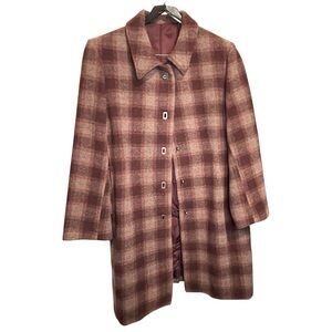 Vintage Fitz Wright Plaid Wool Coat